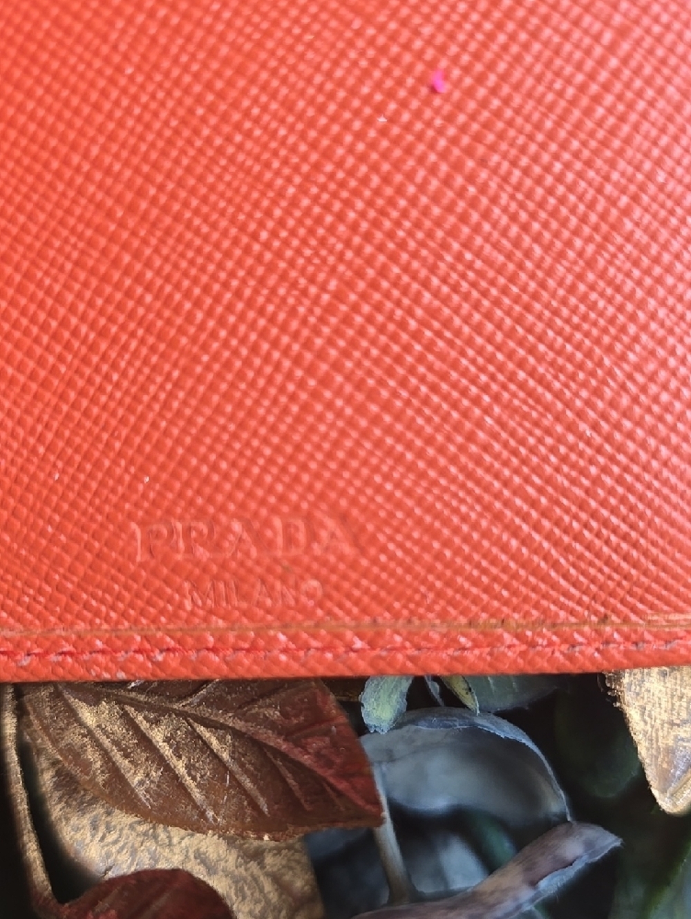 Prada Orange Saffiano Compact Wallet - Picture 10 of 12